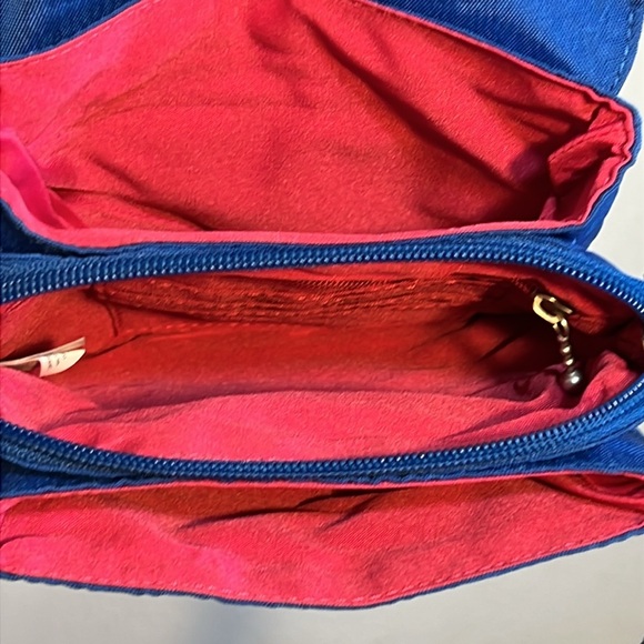 Baggallini Womens Blue Water Resistance Nylon Crossbody Travel Vacation Purse - Picture 7 of 9